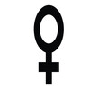 © MUMIN - A simple black and white illustration of the female symbol