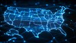 © Harry - A glowing blue map of the United States showcasing a network of connections and data points across the country