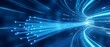 © Ali - Futuristic Speed Internet Connection Blue Fiber Optic Light Connect Flow Panaromic Visual