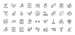 © PixeloAI - Gardening and agriculture line icon set. Vector pictograms of seedling, watering can, soil, fertilizer, seeds, sprout, rake, wheelbarrow, and leaf, thin outline illustration.