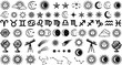 © godsfavoritearts - Celestial sun moon and zodiac signs vector illustration