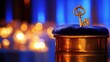 © AddStylerz - Ornate Gilded Key Resting On A Velvet Cushion