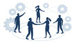 © Shoaib - Business team working together in harmony with gear mechanism