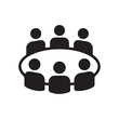 © Joyadobe - Team business meeting with teamwork and collaboration flat vector icon for apps and websites