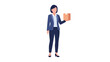 © IDEACENA - Businesswoman in Formal Suit Holding Package