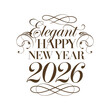 © Sojib - Elegant Happy New Year 2026 Luxury Calligraphy Typography on White Background