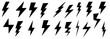 © PrimePixel Co - Lightning Bolt Icon Set – Flash, Thunderbolt, and Electric Energy Symbols for Sports and Power Concept