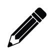 © Kishan - Simple black vector icon of sharpened pencil for writing