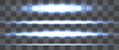 © Mul - Glowing blue neon tube lamp set. Led light line beam collection. Bright luminous fluorescent bar stick lines. Shining cold color strip element pack to divide, separate, decorate. Vector illustration