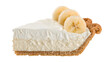 © Borasca - Banana cream pie slice with fresh banana slices and fluffy meringue on buttery crust isolated on the transparent background