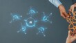 © InfiniteFlow - Two hands engage with gears in a modern workspace, symbolizing the fusion of artificial intelligence and technology to drive innovation and business efficiency. Raster