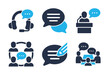 © Abbasy  Kautsar - Business Communication and Team Collaboration icon set. Solid glyph series icons