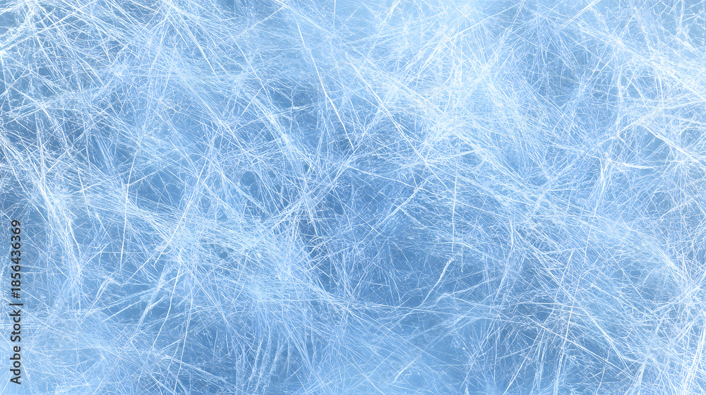 White fibers create a complex pattern on a blue background in a close view