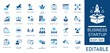 © Iconify - Business Startup and Entrepreneurship solid icon set. Includes symbols for Rocket Launch, Pitch Deck, Seed Funding, and Unicorn. Solid vector icons for business plan and innovation.