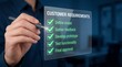 © Usman - Businessman checking customer requirements on transparent screen