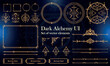 © Oniks Astarit - Set of Dark Fantasy Elements for user interface, poster, video. Alchemy magic HUD. Template for rpg game interface. Vector Illustration EPS10