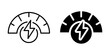 © LOBSTER LARRY - Electric energy efficiency meter icon. Silhouette and line style.