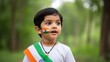 © PixMix - Young boy celebrating indian independence day with pride