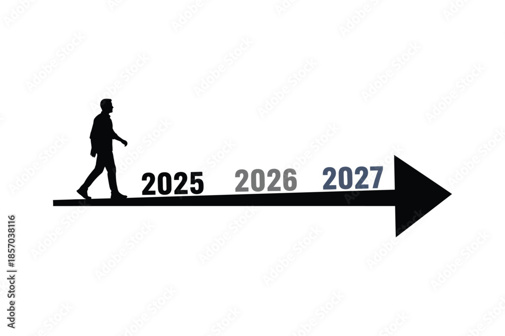 547 timeline 2024 2025 royalty-free images, stock... Business Man Walking on Growth Arrow Towards 2025 2026 and 2027 ...