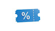 © Candra - Blue Discount Coupon Ticket with Percentage Sign on transparent background