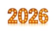 © Reja - New Year 2026 Illuminated Marquee Numbers on White Background