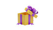 © silacantik35 - Open Gift Box with Purple Bow on transparent background