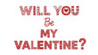 © MdMilon - Valentines day typographic poster with red hearts on transparent background