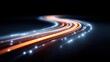 © buraratn - Dynamic Flow of Light Trails Creating an Abstract Background in Orange and Blue Shades for Innovative Visual Concepts and Digital Design Projects