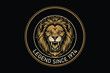 © Ahmed - Fierce lion logo with legend since 1974 text in gold