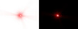 © Ontime Rahela - Small red light spot flare effect with star burst on transparent background for creative graphic design projects and photo editing work