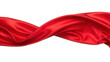 © LUXSTORY - Elegant flowing red silk fabric isolated PNG, smooth satin material for fashion design and luxurious backgrounds on transparent background