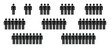 © Rafay - People 1, 2, 3, 4, 5, 6, 7, 8, 9, 10 icon set; crowd signs for participants, groups, and teams; population infographic silhouettes for organization, community, and audience membership