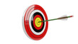 © Mia - Archery target with arrow in bullseye isolated PNG, achieving goals and success in business and life, accurate shot on transparent background