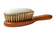 © Muhammad - A wooden hairbrush tool with natural bristles and a handle is an essential beauty and hygiene accessory for hair care, isolated on a white background as a clean object for fashion and grooming