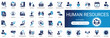 © Iconova Studio - Human resources HR solid icon set featuring recruitment management employee career, hiring job team staff person, and interview corporate business employment editable vector icons.