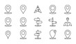 © MstMonisha - Minimal location pin outline icon vector set with modern map pointer navigation symbols