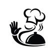 © Smartcare - Restaurant emblem featuring chef character with toque and serving tray