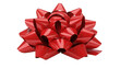 © Utpol - Shiny red gift bow with multiple loops and a glossy finish, isolated on a transparent background, perfect for holiday and celebration designs.