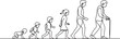 © mst - Continuous one line drawing showing human life evolution from crawling baby to elderly with cane. one line Art icon drawing