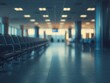 © sandipruel - Empty airport departure lounge interior with rows of seats and a glossy, reflective floor. Blurred modern background lighting provides a sense of travel and anticipation.