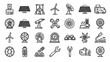 © sinaga - Clean energy icons set solar panels wind turbines batteries technology