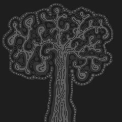  Stylised tree illustration; floral icon