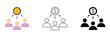 © Muhammad - Vector icons depicting the flow of money from a central source to multiple individuals, symbolizing collective investment, financial partnership, and wealth distribution strategies