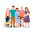 © Yibin - A lovely multigenerational family portrait showcasing members of varied ages along with their friendly dog, celebrating love, unity, and togetherness in diversity.