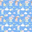 © PREEYAPHAT - Baby Shower Rainy Parade Pattern