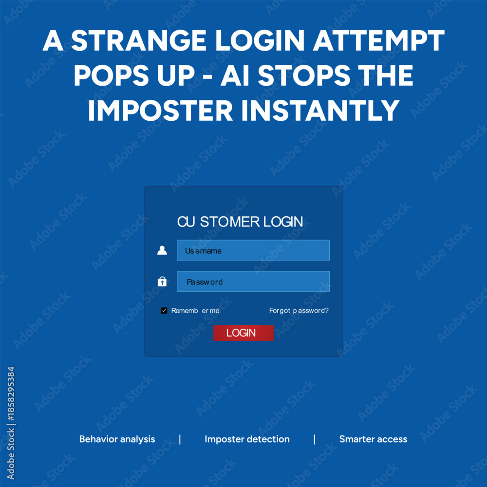 Security Login Software Cybersecurity Login Interface UI for Behavior Analysis and AI Imposter ...