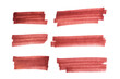 © Emre Akkoyun - Hand drawn red marker brush strokes set, abstract ink highlight banners collection for underline, text background, emphasis, design elements, doodle sketch