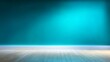 © nuanjan - Minimalist room showcases blue wall and wooden floor empty room presents sleek blue wall natural wood flooring