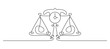 © nurartvi - Continuous line drawing of classic balance scale minimalist vector illustration
