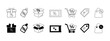 © Hena - Discount and sale icon set. Price tags and promotion, line and solid style shopping symbols.